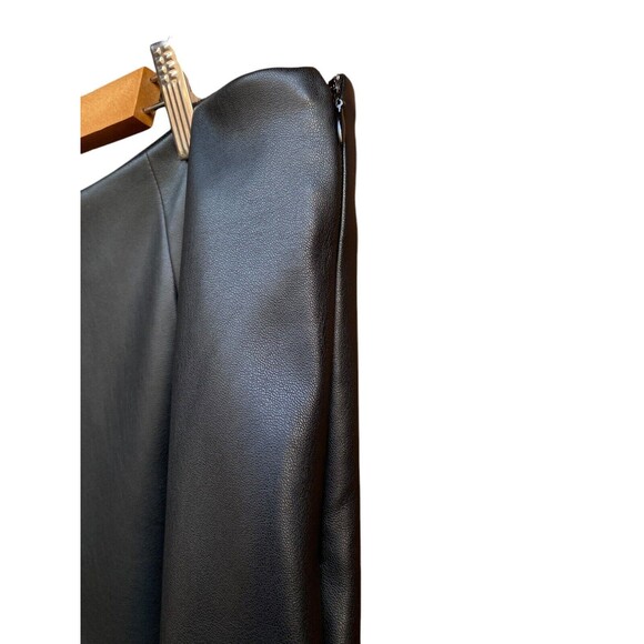 Asos Design Curve black stretch Faux leather look flare pants Matrix Goth Sz 16 - Picture 14 of 16